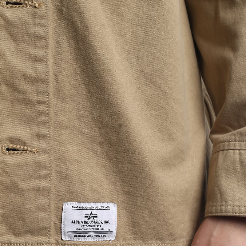 мужская бежевая куртка Alpha Industries Mixed Media Shirt Jacket MJM53000C1-vntg khk - цена, описание, фото 4